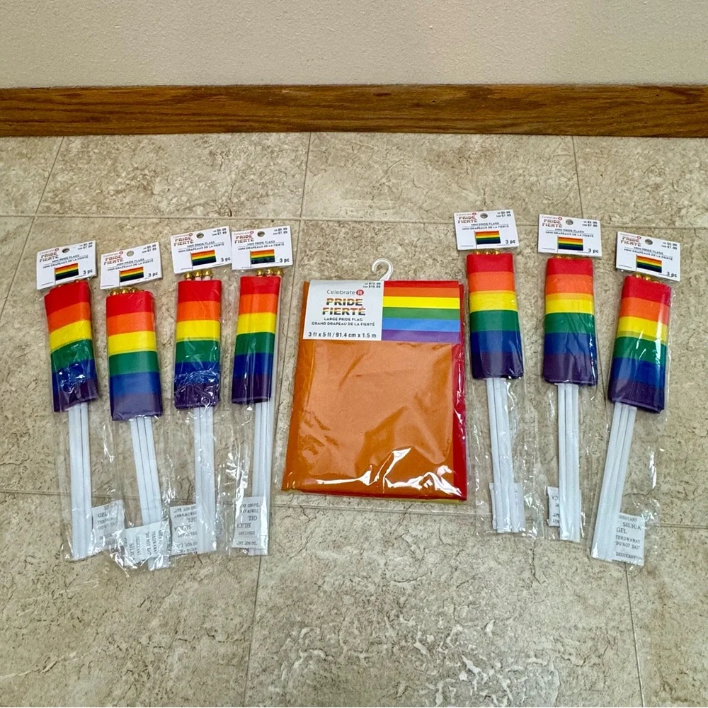 Pride Celebrate It Lot 3 x 5 Large Pride Flag Lot of 7 Packs Mini Pride Flag New